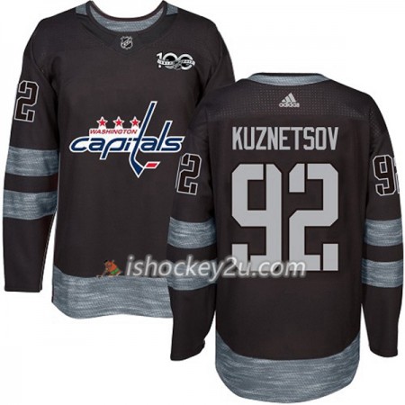 Mænd NHL Washington Capitals Trøje Evgeny Kuznetsov 92 1917-2017 100th Anniversary Adidas Sort Authentic